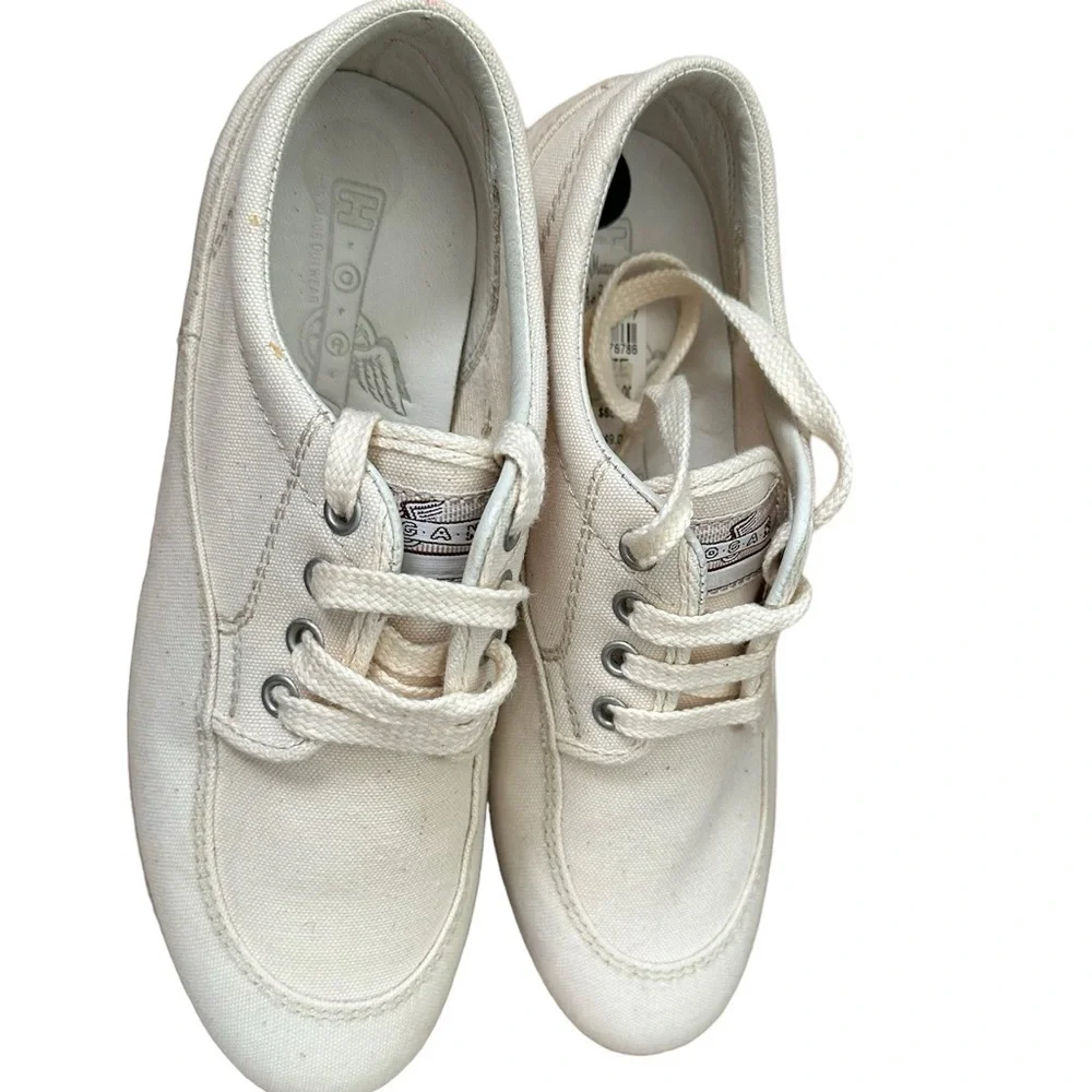 Hogan by TOD'S Scarpa H. Easy Donna Khaki Canvas Sneakers Shoes US 6.5 - Picture 4 of 10